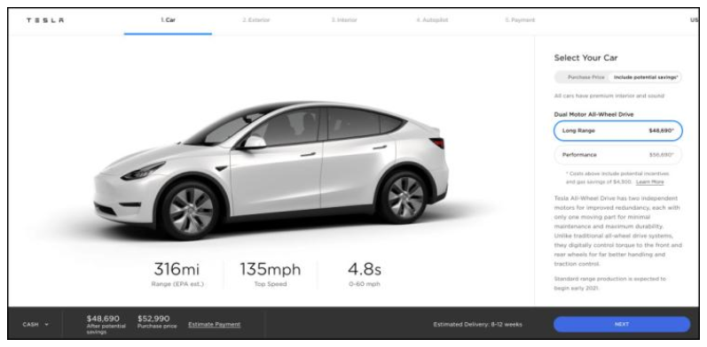 特斯拉Model Y及Model 3交付时间表更新