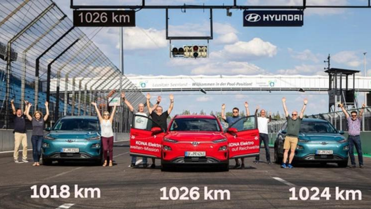现代KONA EV创记录 满电续航超1000km