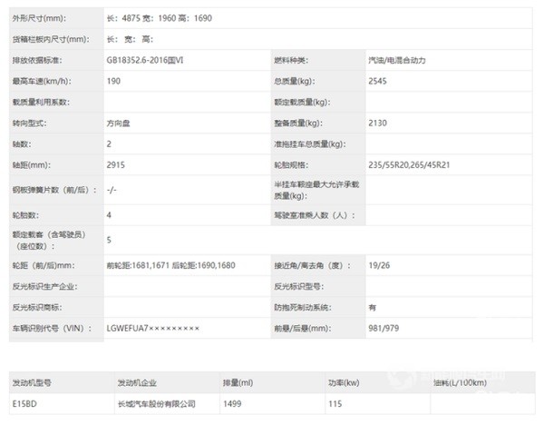 魏牌摩卡PHEV