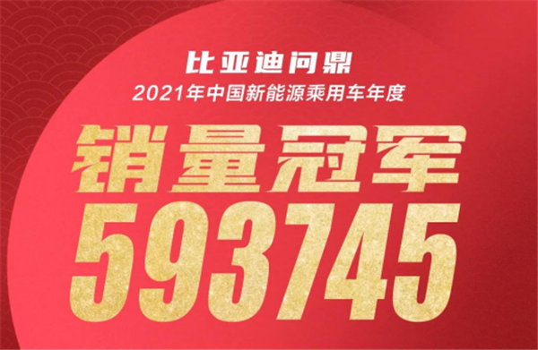 年销直逼60万! 比亚迪再夺国内新能源月度+年度销冠