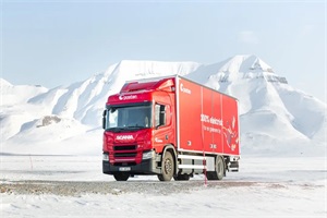 斯堪尼亚电动卡车在世界最北端实现“净零排放” 