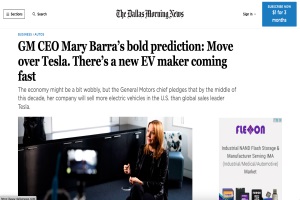 通用CEO Marry Barra：本世纪将超越特斯拉 成为全球电动车领导者