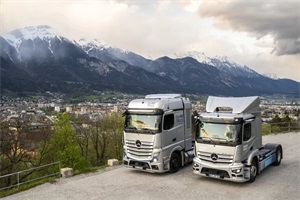 戴姆勒碳中和卡车完成阿尔卑斯山脉中心海拔1560米的演示之旅