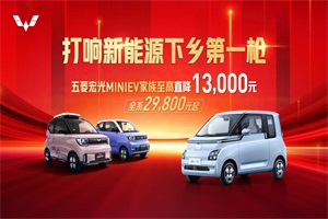 五菱宏光MINIEV家族至高直降13000元 打响新能源下乡第一枪!