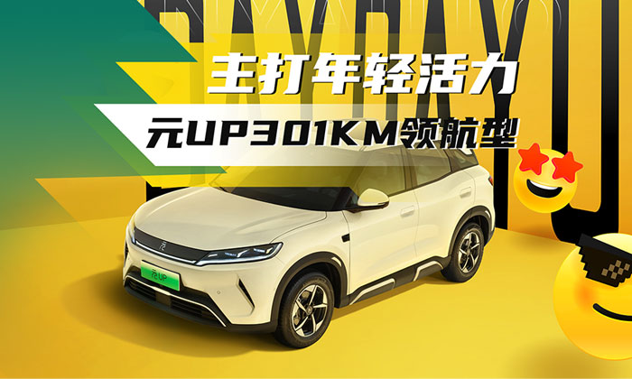比亚迪王朝网——元UP 301Km领航型 主打年轻活力